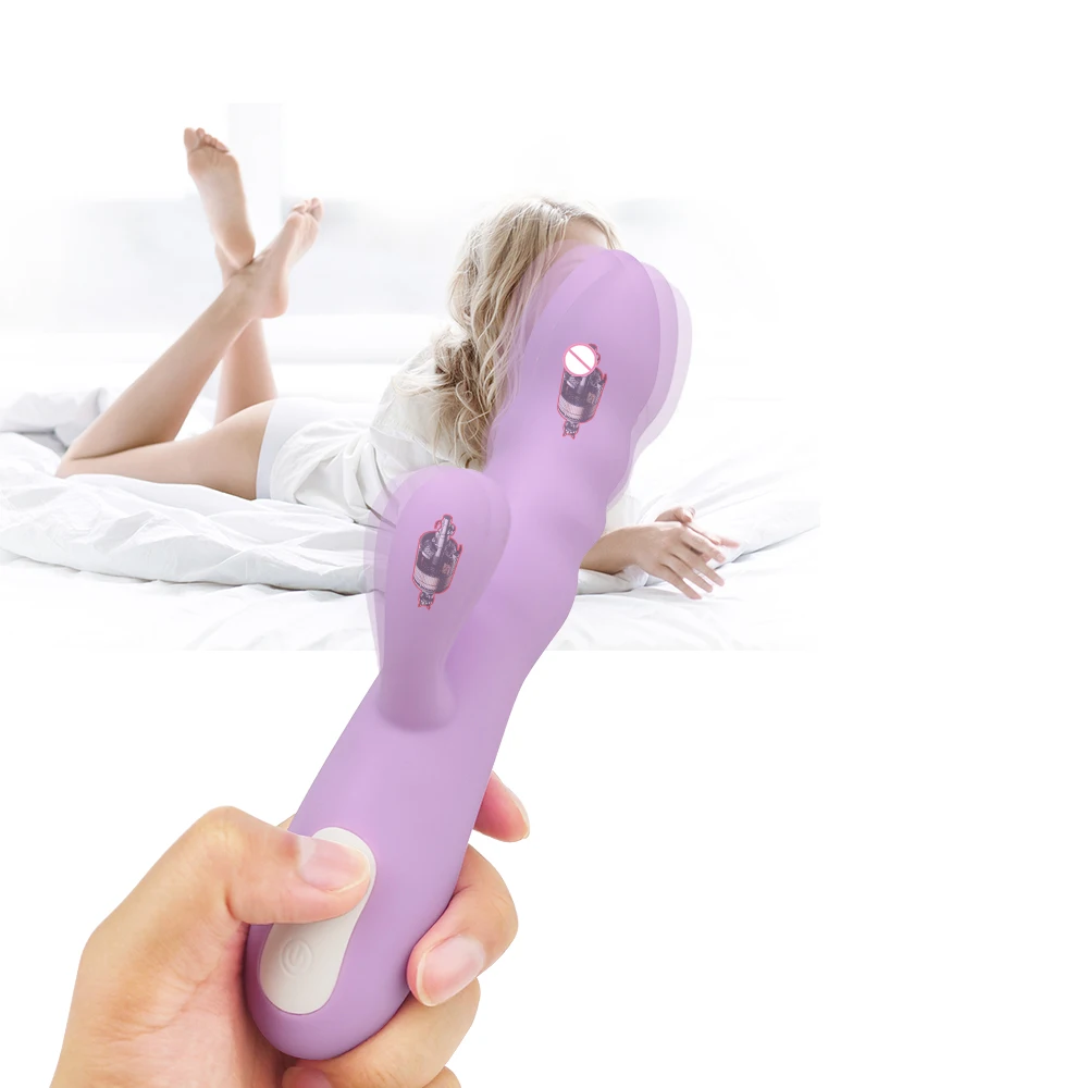 Silicone Vibrating Rampant Rabbit Vibrator 10 Speed Dildo Adult Sex Toys