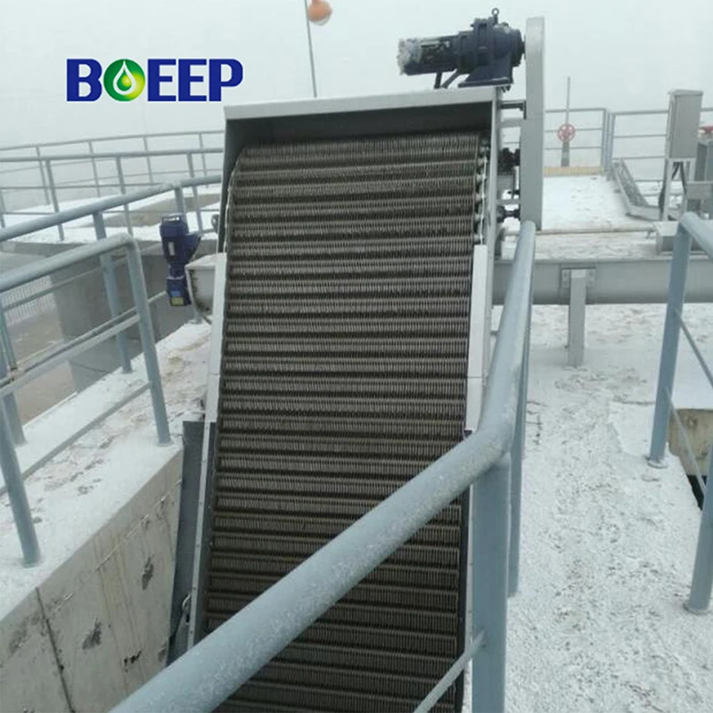 wwtp mechanized motorized wedge wire coarse fine flat reciprocating multi-rake trash bar screen separator for culvert
