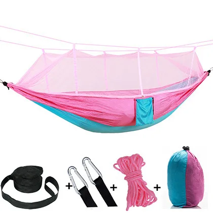 Outdoor Portable large camping 2 person Mosquito Net and Rain Fly Camping Backpacking Bug Hammocks