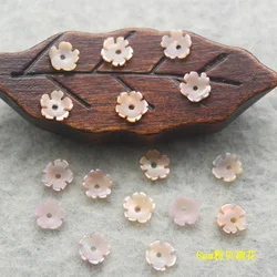 Natural pink flower shape carved mother of pearl shell gemstone