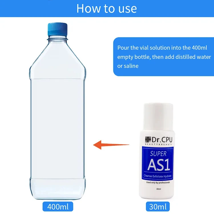 As1+ Sa2 + Ao3 Hydra Aqua Clean Dermabrasion Facial Serum Solution Hydro / Hydra Aqua Peel Solution 30Ml