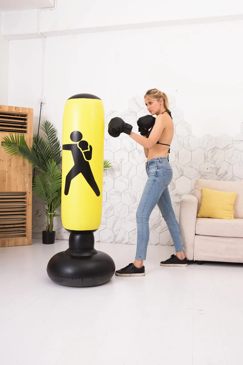 custom heavy duty Fitness Inflatable Kids boxing Punching Bag Stress Punch Tower Speed Bag for Children Teens Adult
