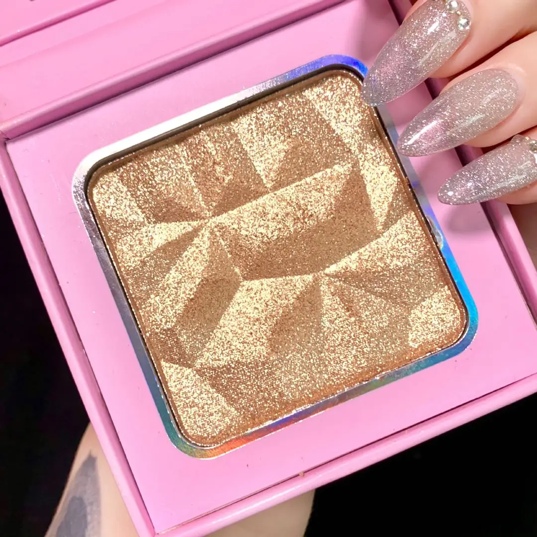 Single Pink Highlighter Palette Vegan Private Label 8 Color Cosmetics Highlight Powder Shimmer Highlighter Makeup Long Lasting