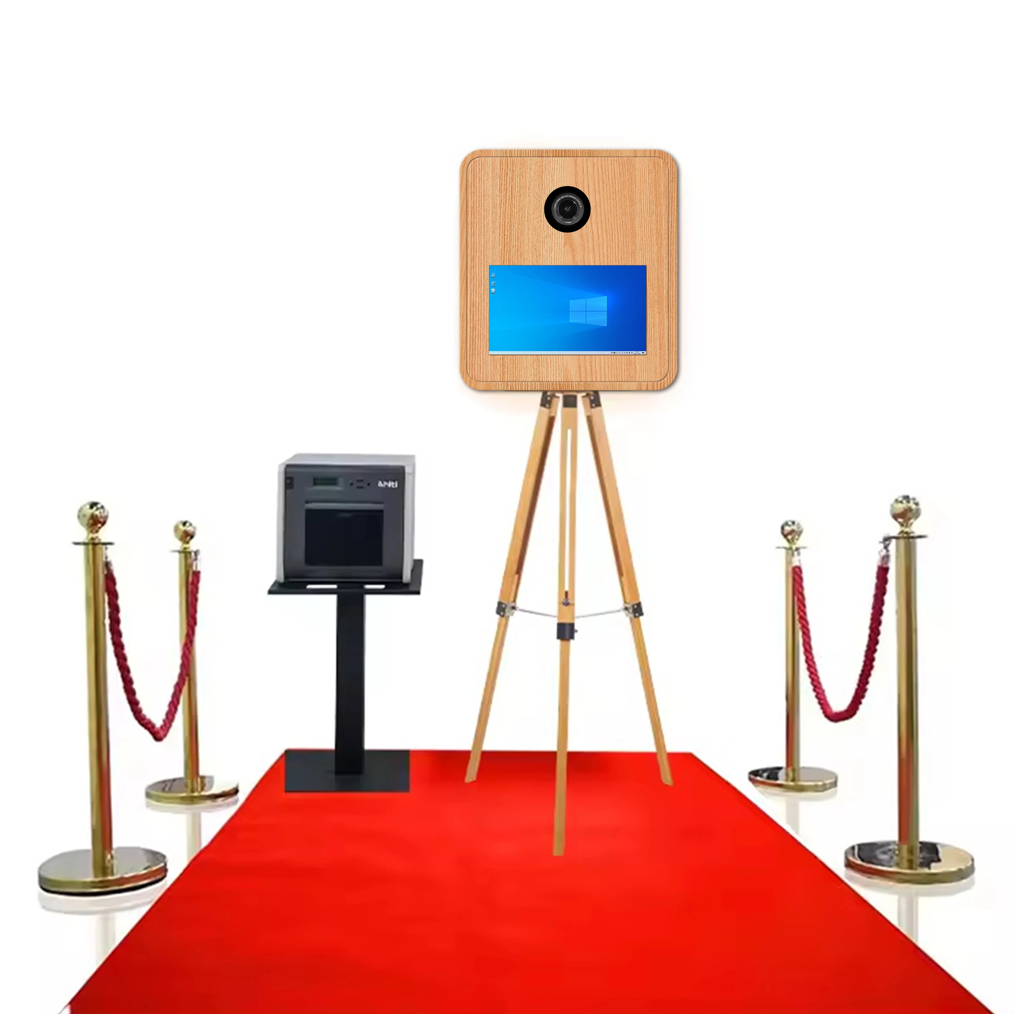 EU Warehouse Stock Vintage Photobooth 2024 Selfie Photo Booth Station Borne Portable Photo Booth With Print