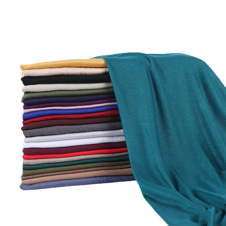 Wholesale Bamboo Jersey Scarf Muslims Hijabs Dubai Scarf Plain Head Scarf