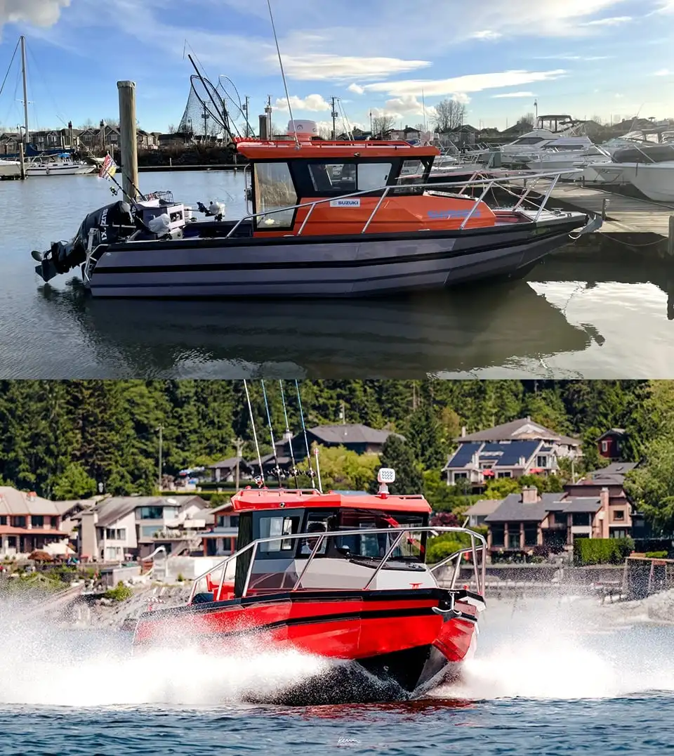 360 Degree Walkaround 7.5m 24.6ft Aluminum Alloy Offshore Ballast Fishing Yacht Power Boat