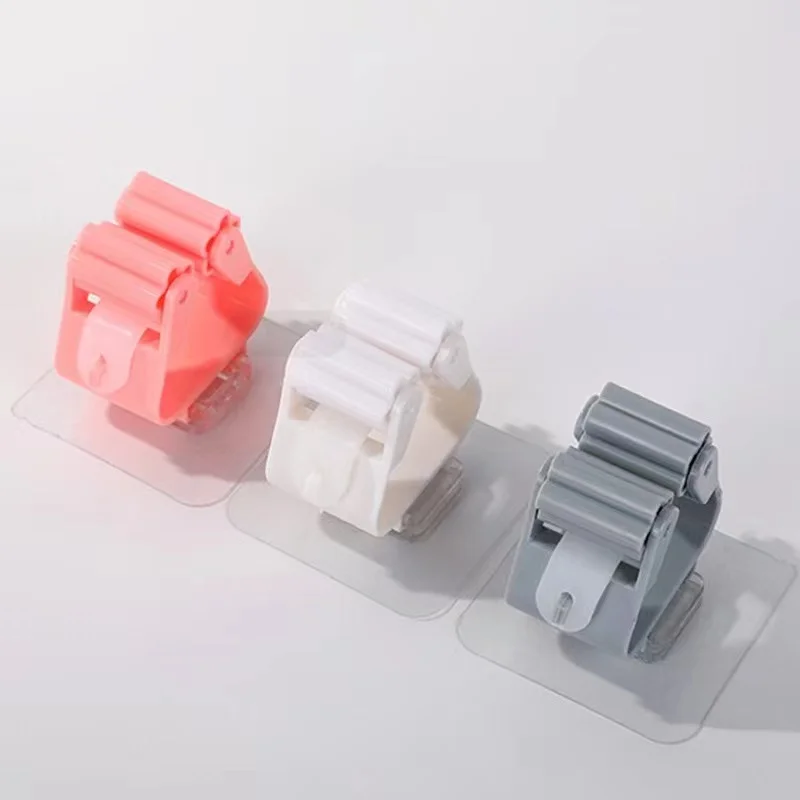 Mop Broom Holder Self Adhesive Mop Grip Storage Holders Wall Mounted Broom Hanger Tool Organizer Rack for Kitchen Garden