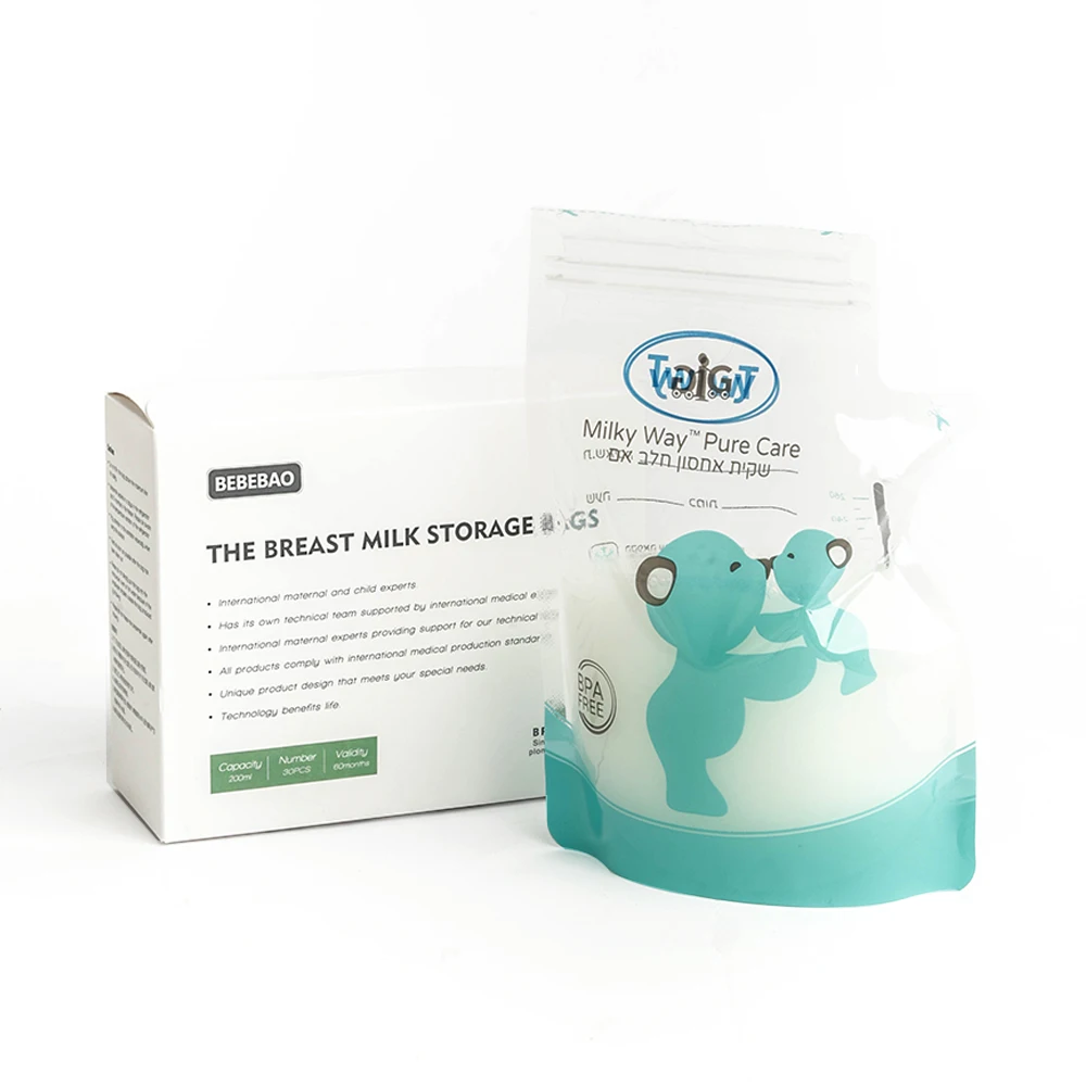 customized label easy tear pour design medical breast pumps Baby Feeding Nursing  Breastmilk  bag  OEM For Pumping Breastfeeding