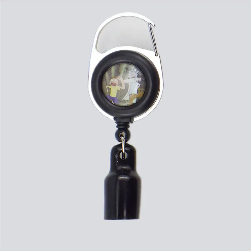2024 New wholesale smoke accessories round mini premium retractable keychain safe clip holder Lighter leash