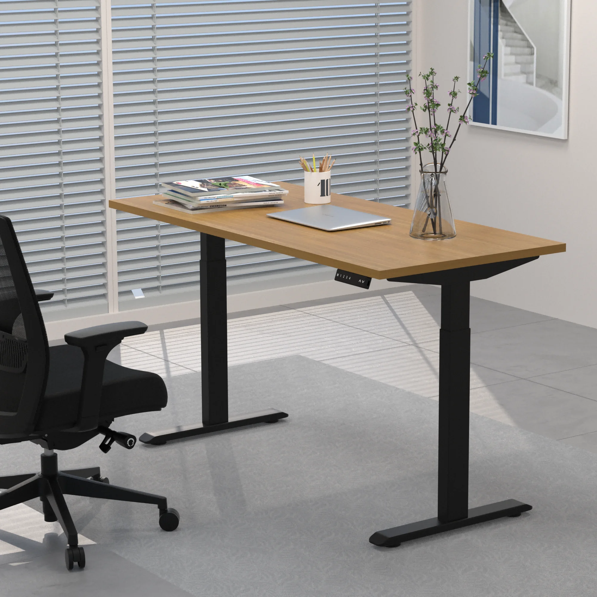 Modern Executive Desk for Home Office & School Electric Standing Sit-to-Stand Iron Material Computer Gaming Designed Convenience
