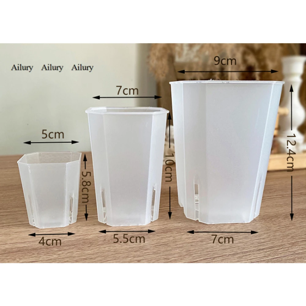 Transparent Root Control Side Opening,Octagonal Square Pot,Succulent Flower Aging Resistant Mini Plant Pot