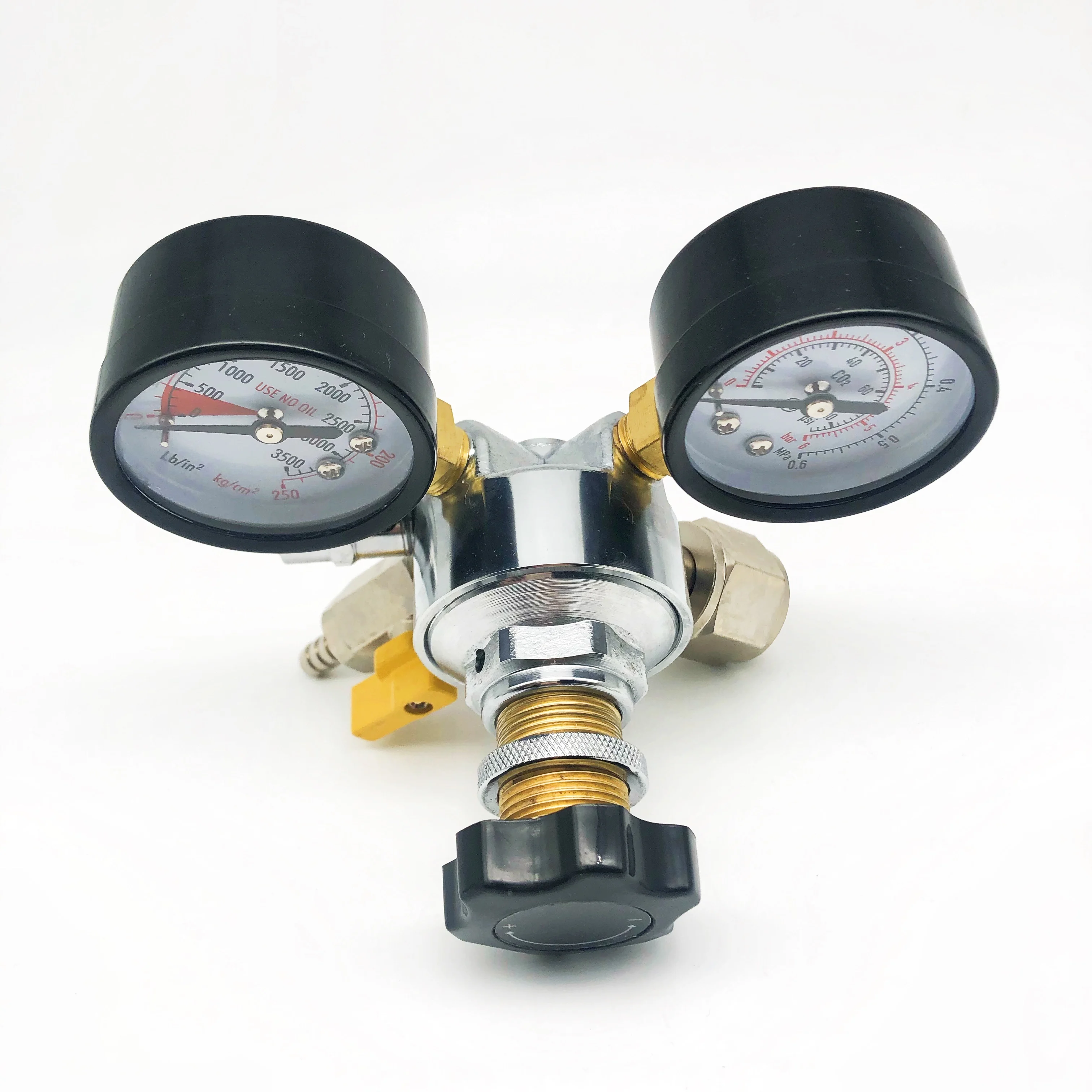 Bina Dual Gauge CO2 Draft Relief Valve Pressure Regulator CGA-320 Tank Beer Kegerator With Plastic