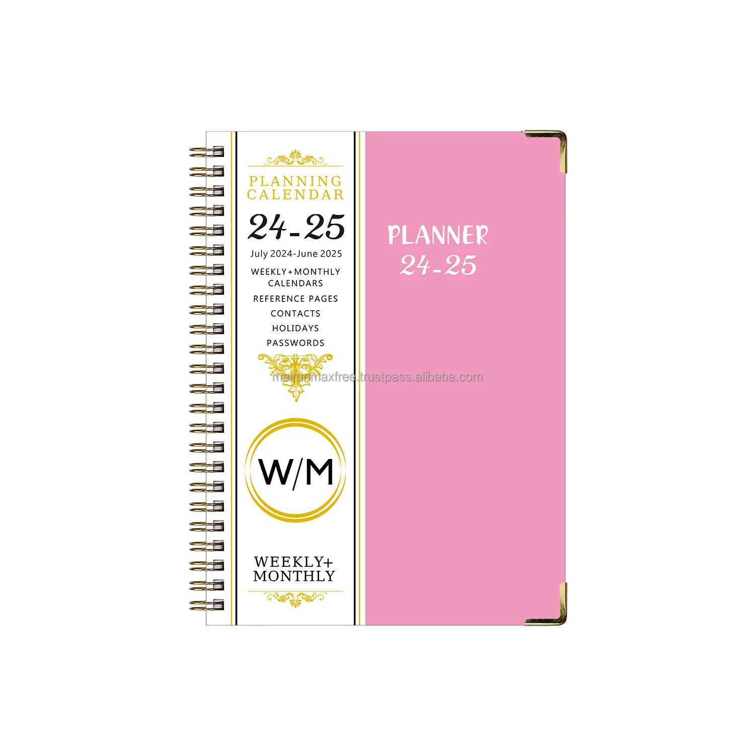 2024 Spiral  Planner Hardcover A4 A5 A6 Office Notebook Journals Agenda Diary Custom logo Notepad  For Teacher Students