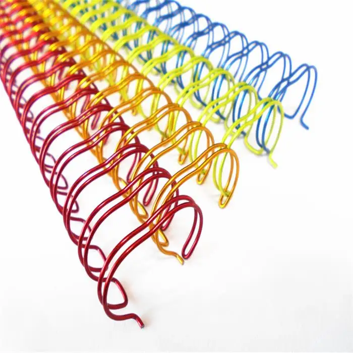 red blue yellow nylon coated 1 inch 25.4 mm Double spiral wire Double binding wire ring for bookstore