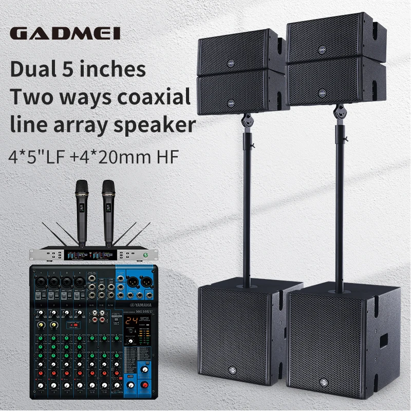 5 inch Two-way coaxial waterproof party event 12 inch bass active line array speakers sound system and speakers