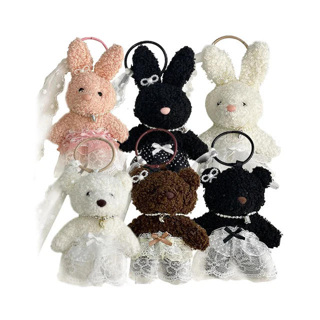 Animal Keychain Super Soft Plush Cute Charm Creative Hanging Decor with Buckle Stuffed Plush Key Ring Backpack Pendant Gift