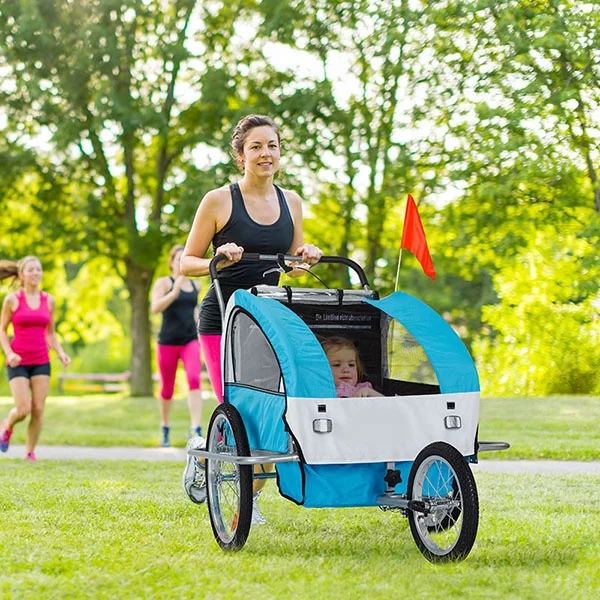 Single and Double Seat Foldable 2-In-1 Canopy Baby Children Kids Bicycle Trailer Bike Carrier