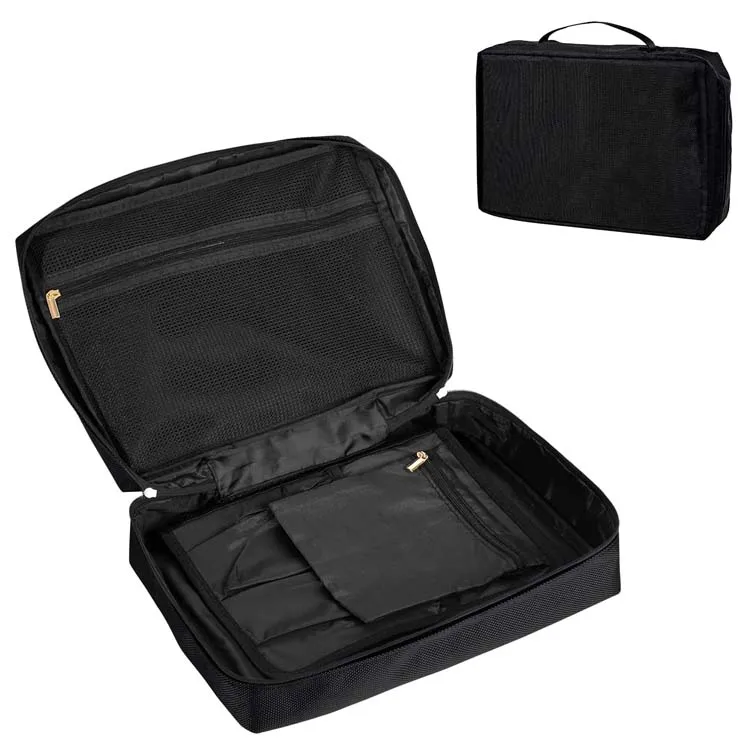 waterproof 2 in 1 portable makeup cosmetic bag women cosmetic make up box case