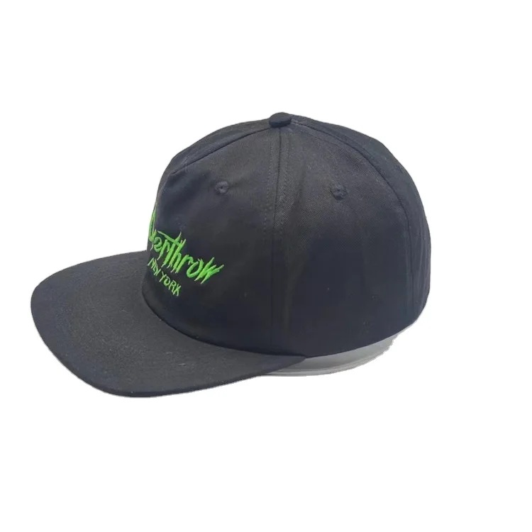 custom vintage logo embroidery snapback cap leather strap men hats