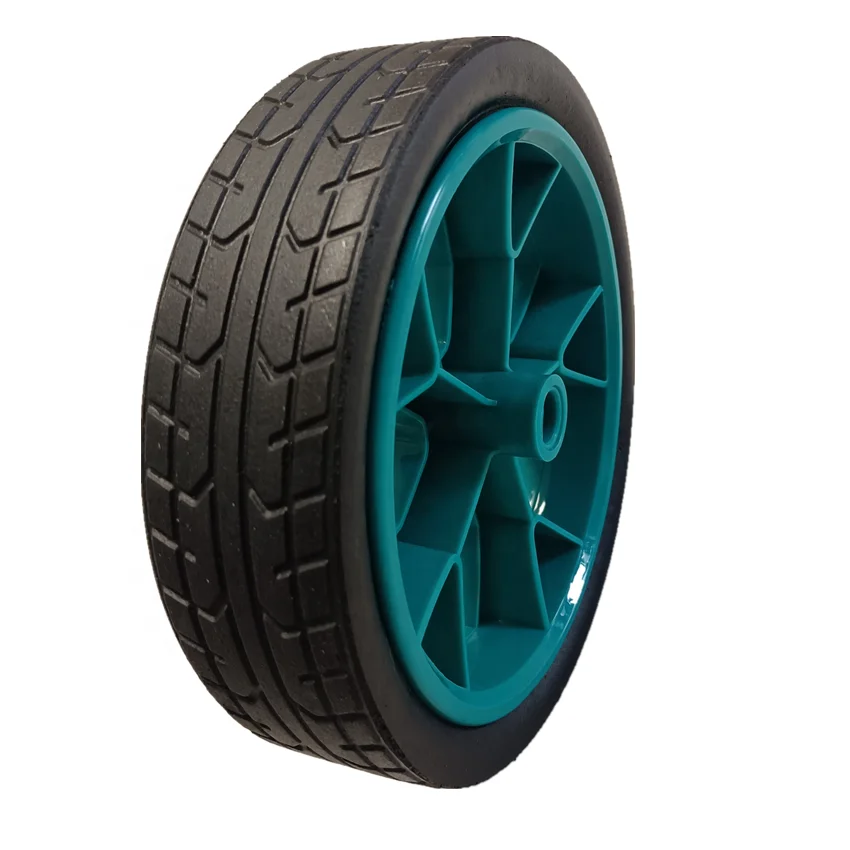 225mm powder solid rubber wheel with plastic rim for tool cart