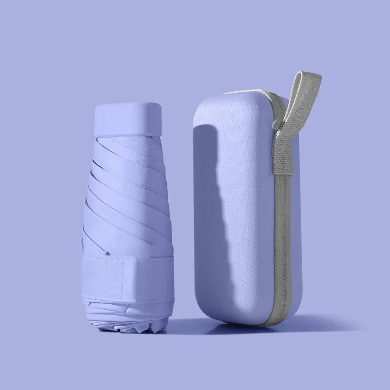 6 Ribs Pocket Folding Umbrella With UV Protection Portable Sunscreen Mini Umbrellas With Card Bag