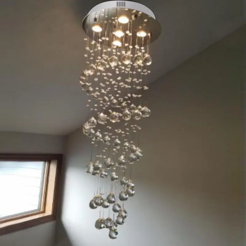 Indoor villa staircase long Chandeliers Pendant Lights Wedding Decoration Crystal Ball Line Chandelier Ceiling Lamp