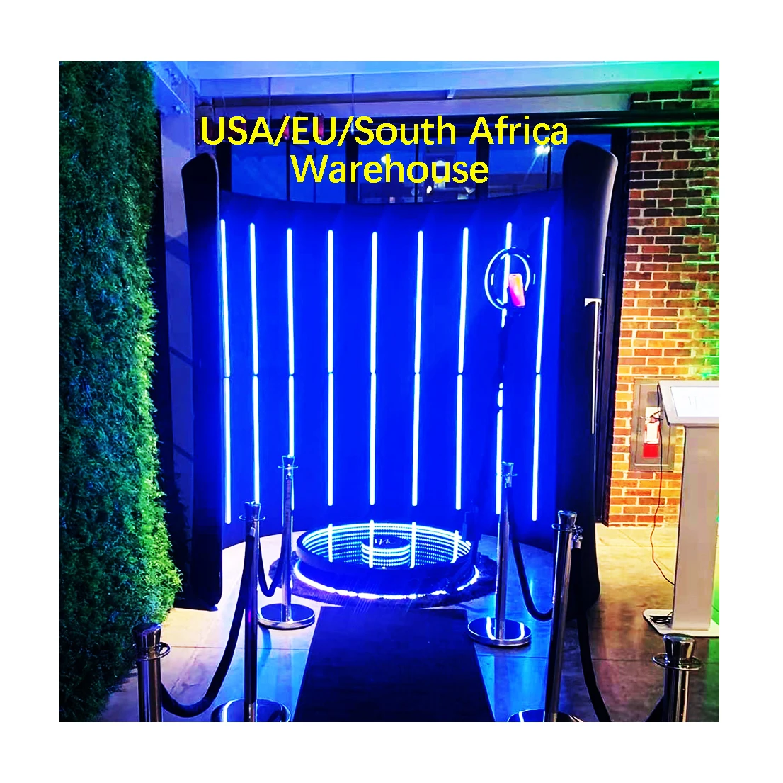 360 Photo Booth 100Cm Eu Warehouse Remote Control And Receiver With Led Screen 2 Piece Photo Booth Enclosure Transparent Glass
