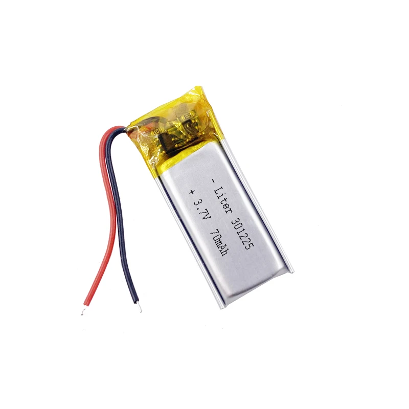 Lithium Polymer Battery 3.7V 301225 70mah Rechargeable for Earphone Digital Camera