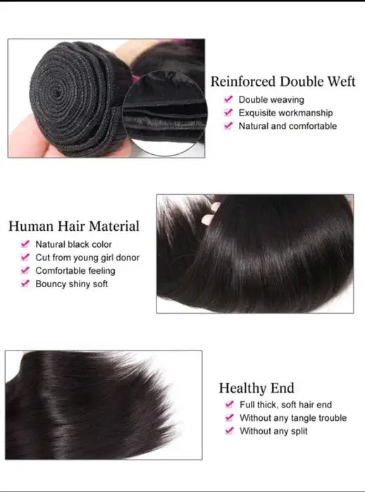 Оптовая продажа натуральные волосы Remy выровненные для кутикулы малазийские прямые человеческие плетение