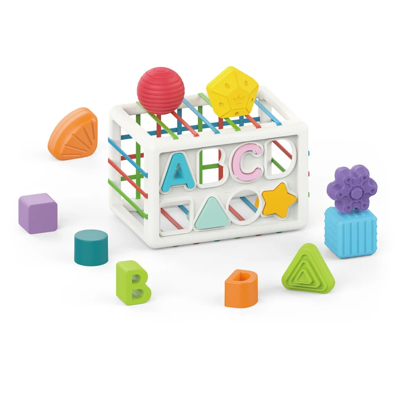Fun Baby Blocks Shape Sorting Toys Educational Exploration Baby Sensory Activity Case Cube Toy