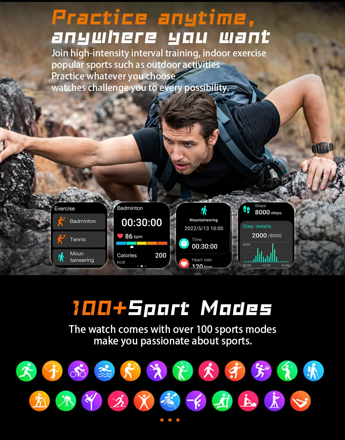 Outdoor Sports Smart Watch V21 Waterproof l Wearable Devices BT Call Reloj Inteligente Men digital sport watch