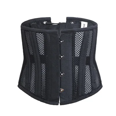 MOQ 1pc Plus Size 24 Steel Boned Corset Short Breathable Mesh Waist Trainer Cincher Underbust Gothic Corsets