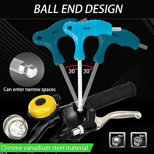 20-piece T-shaped Repair Tool Set Screwdriver Tool TPR Handle ball head Hex Key Wrench