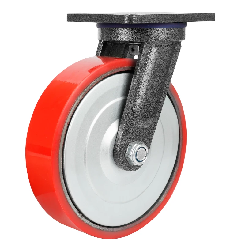 luggage rigid swivel caster wheel pu and cast iron caster wheel heavy duty pu flat free 8 inch caster