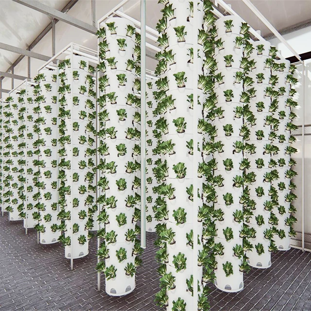 vertical farming rotating Hydroponic Garden tower rotating aeroponic tower system with growing lights