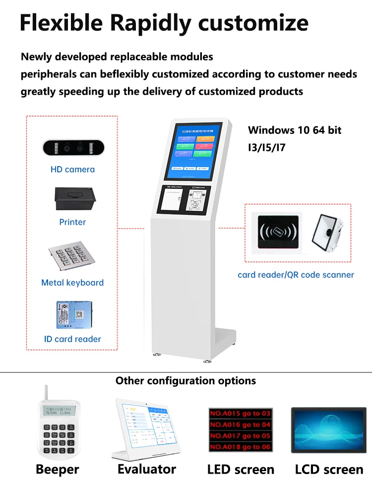 23.6-inch Touchscreen Self-Service Machine, Smooth Operation, Improving Efficiency, Perfect for Food and Retail Industries