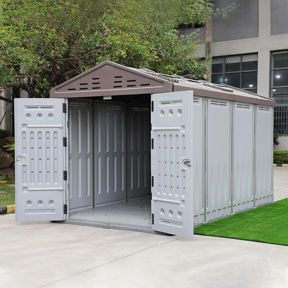 Very big size outdoor HDPE Plastic storage garden shed for backyard with low price
