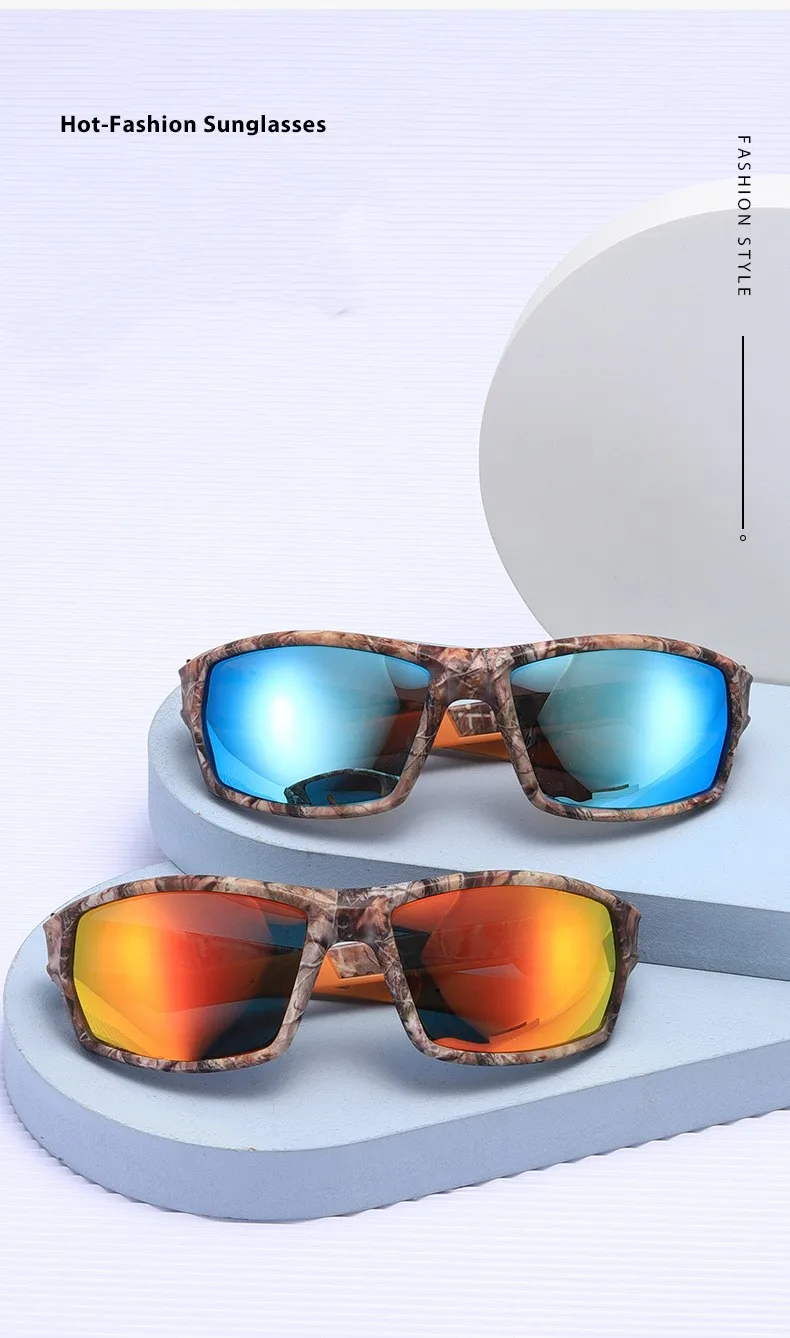 2024 Vintage Classic Full Frames Outdoor Sports Cycling Bike Riding Polarized Sunglasses Camouflage Running Sport