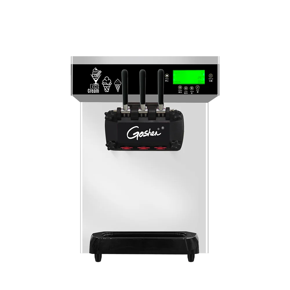 2021 Goshen New Design Ice Cream Machine Stainless Steel Material Desktop Type Soft Gelato Coffee Shop Used Ice Cream Machine