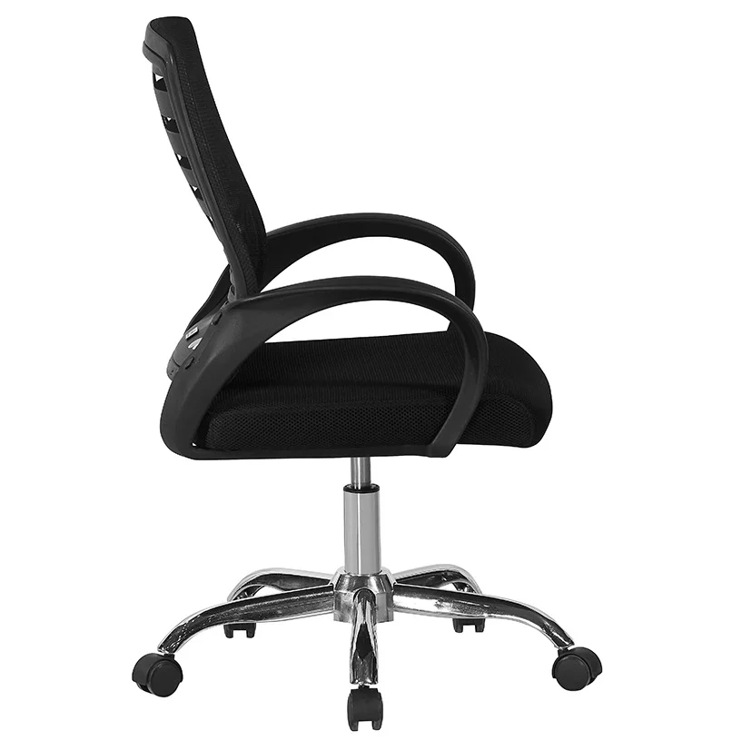 Mesh Back Steel Upholstered Chrome Ergonomic Computer Office Chairs