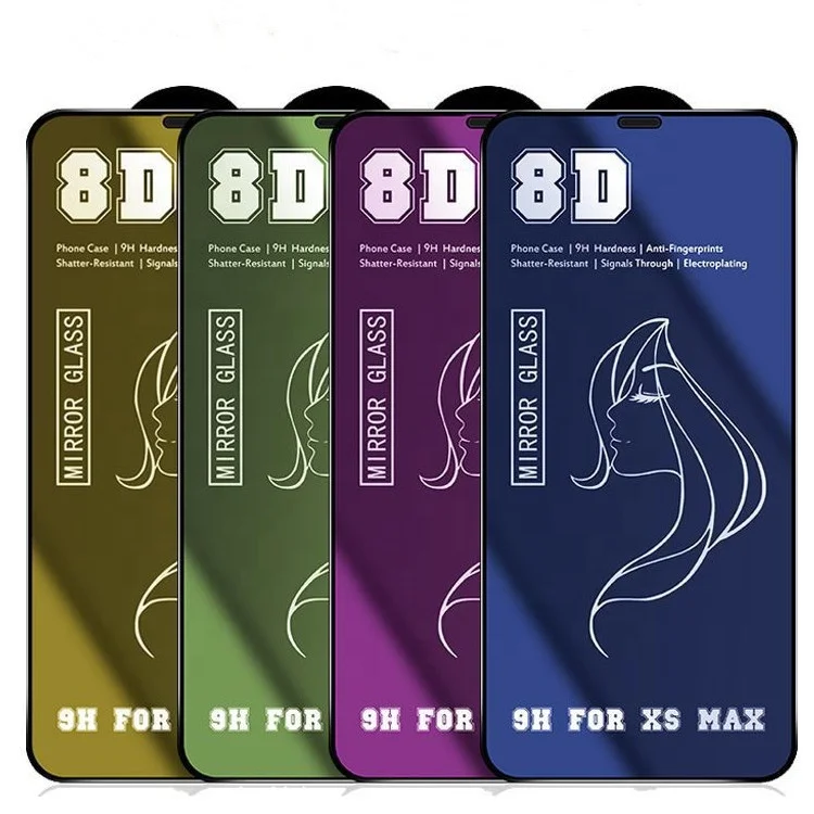 8D Tempered Glass Color Mirror Screen Protector Protector A4 Roll Material Mirror Mobile Phone Screen Protectors For Iphone 13