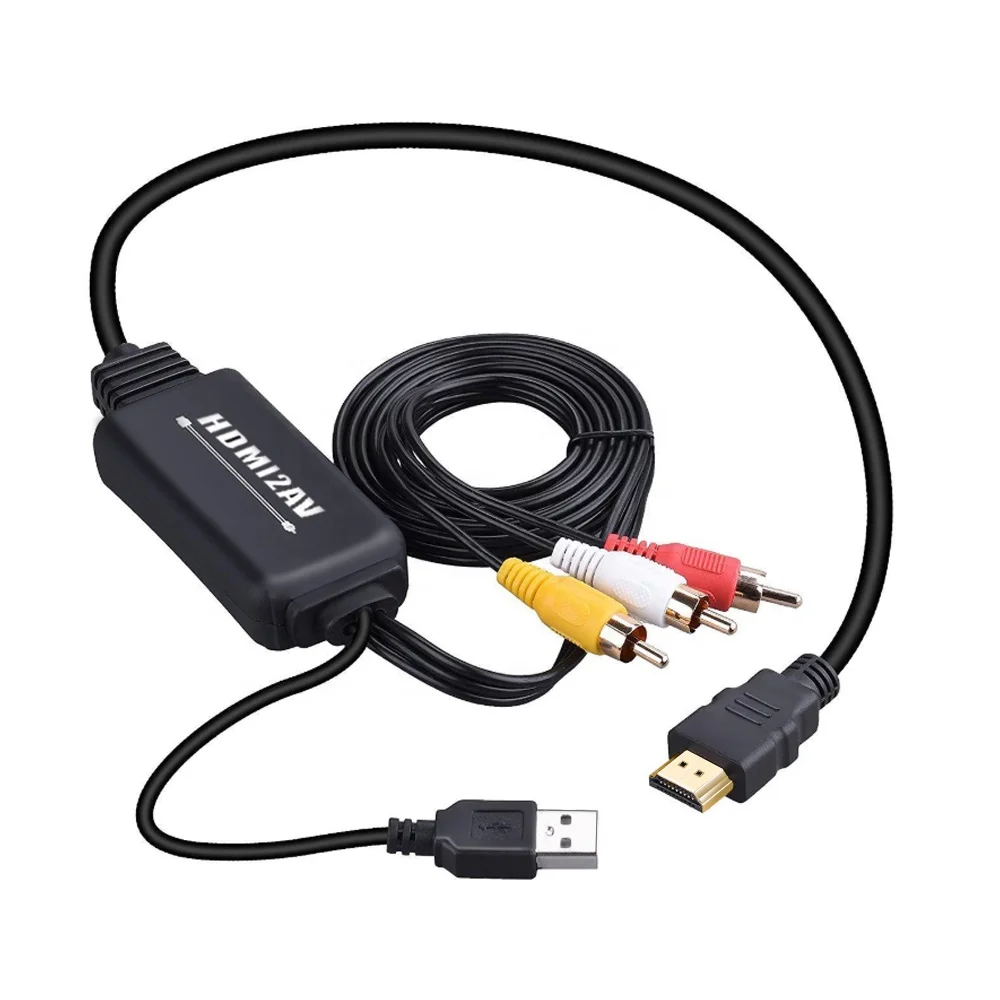  HDMI к RCA конвертер кабель композитный AV Шнур адаптер папа-папа видео вход 3 разъем выход