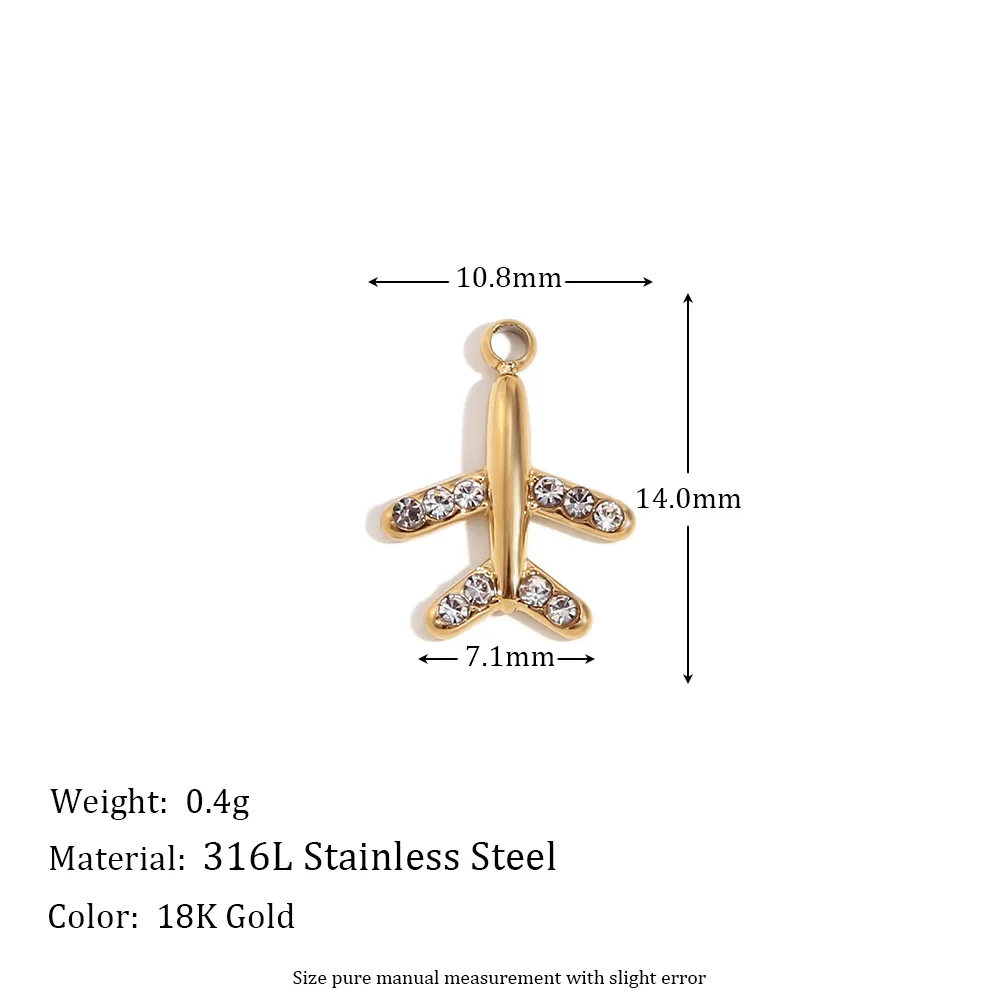 HOVANCI Wholesale Fashion Stainless Steel 18K Gold Plated Pendants Waterproof Shining Zircon Charms for Jewelry Making