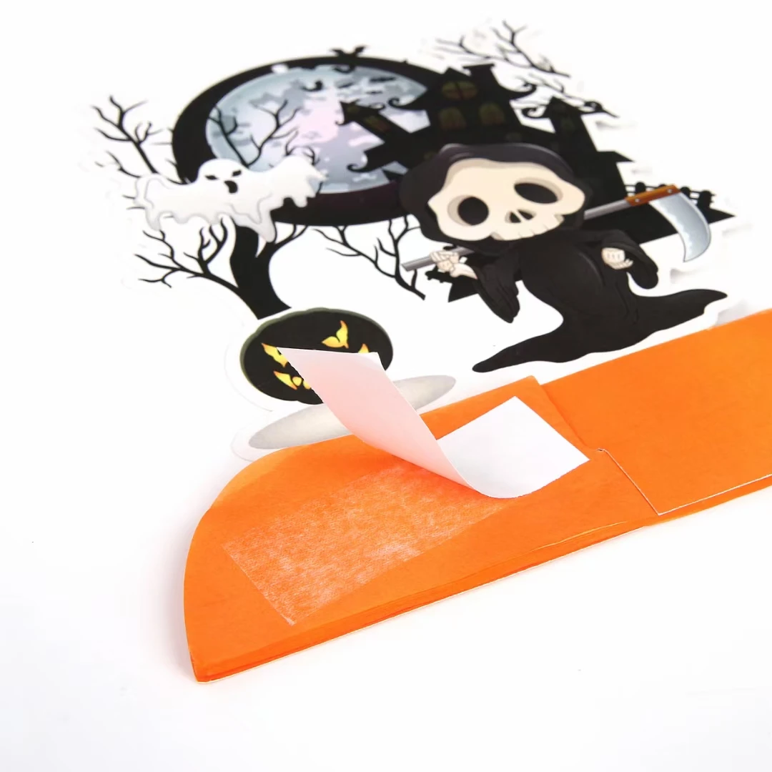 Halloween Honeycomb Table Centerpieces Paper Fans Pumpkin Skull Ghost Cat Tombstone Elements Table Centerpiece for Birthday