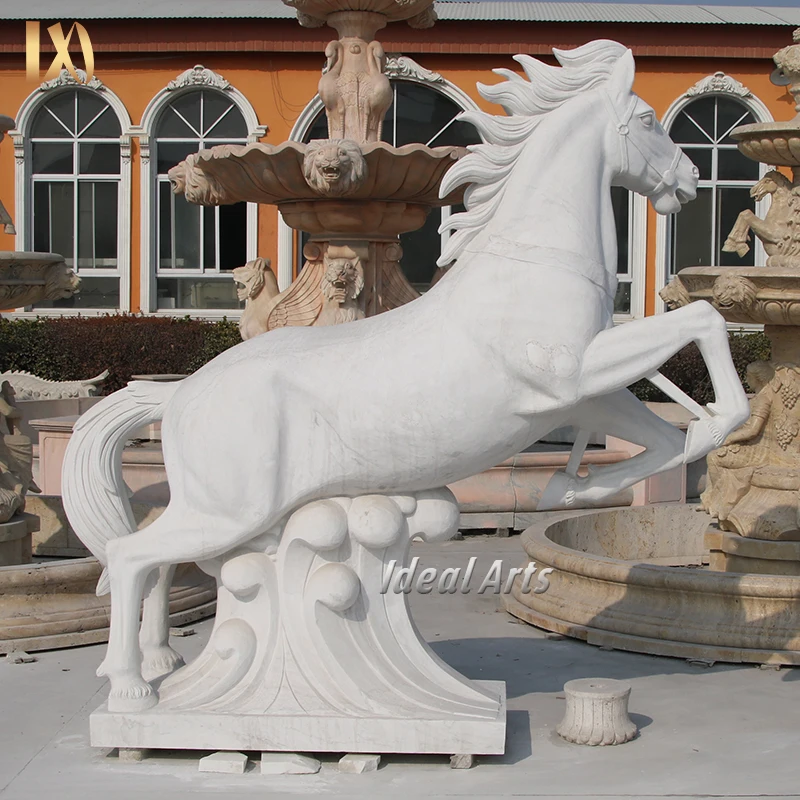 Outdoor Garden Life Size Hand Carved luxury Horse Statue Home Decor Sculpture