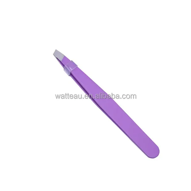 Professional Grade Stainless Steel Slanted Black Eyelash Tweezers Safety Features Use for Eyelash Extension & Ingrown Hair