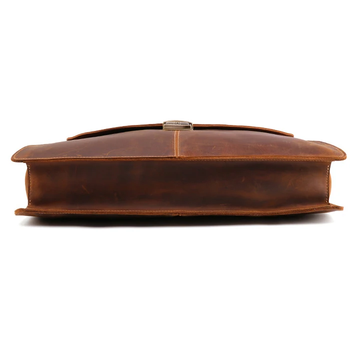 New Crazy Horse Genuine Leather 15 Inch Laptop Bag Retro Men Crossbody Bag New Men Genuine Leather Briefcase