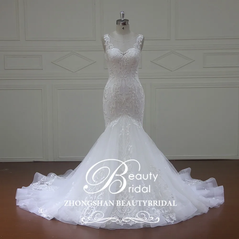 XF16102 muslim high neck wedding dress mermaid wedding dresses 2019