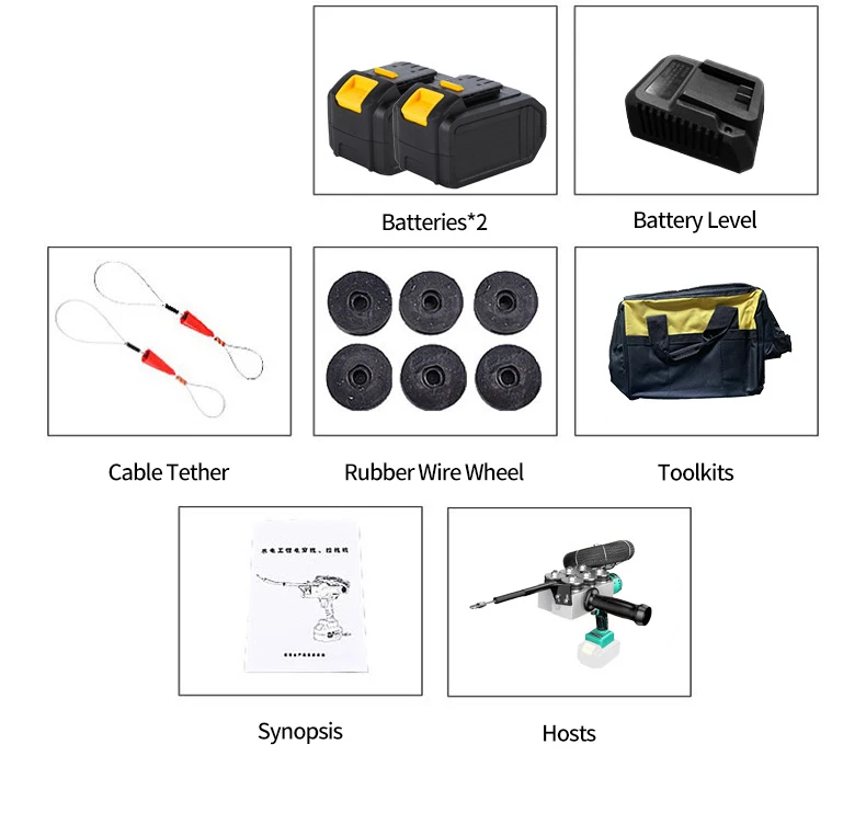 Electric Cable Threader Machine Power Pipe Electrical Threader Tool Brushless Lithium Electric Power Pipe Threader
