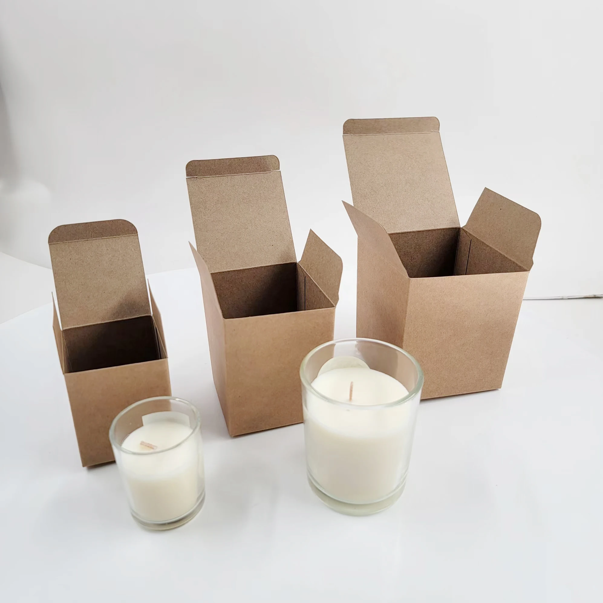 Wholesale Small Jars Custom Scented Candle Box Packaging Candle Packaging Box Natural Kraft Paper Scented Packaging Candle Box